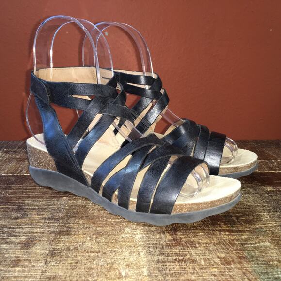Dansko Mirabella Gladiator Sandals Womens 37 6.5-7 Black Leather Strappy Classic - Picture 1 of 8